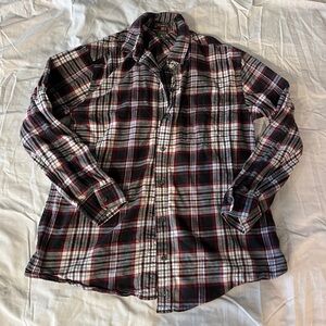 Eddie Bauer Boyfriend Fit Plaid Flannel, Size XS